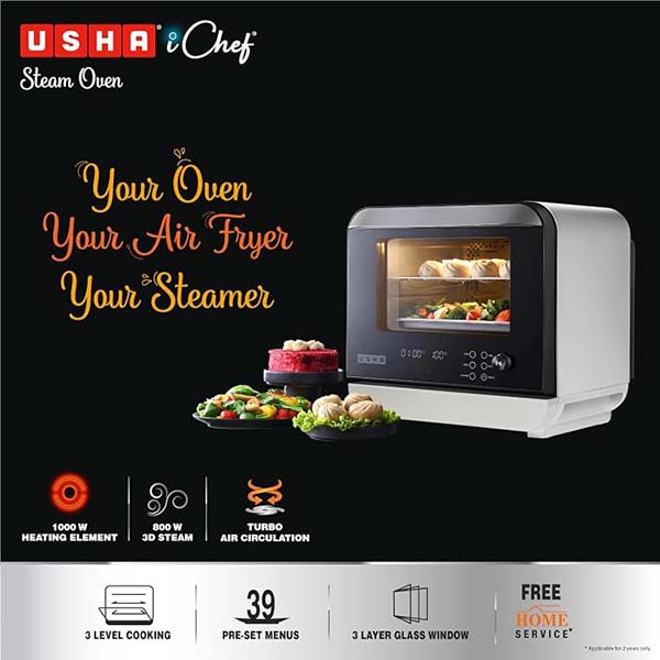 Buy Usha 18L 1000 W iChef White Steam Oven - Vasanth and Co