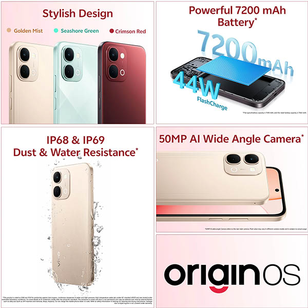 Buy Vivo Y31T 5G 6GB 128GB Golden Mist Mobile Phone Online - Vasanth and Co