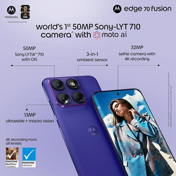 Buy Motorola Edge 70 Fusion 5G 8GB 128GB Pantone Orient Blue Mobile Phone Online - Vasanth and Co