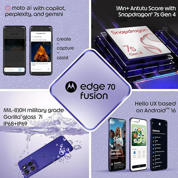 Buy Motorola Edge 70 Fusion 5G 8GB 128GB Pantone Orient Blue Mobile Phone Online - Vasanth and Co