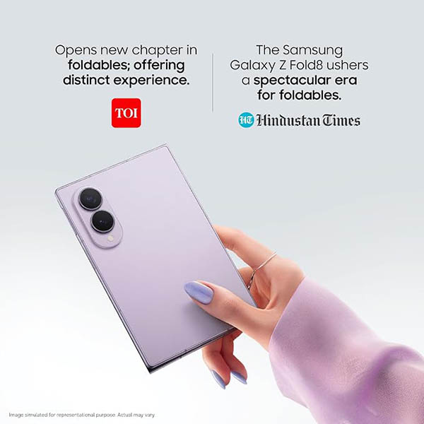 Buy Samsung Galaxy Z Fold8 5G 12GB 256GB Lavender Mobile Phone Online - Vasanth and Co