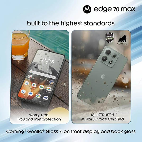 Buy Motorola Edge 70 Max 5G 8GB 256GB Pantone Aqua Gray Mobile Phone Online - Vasanth and Co