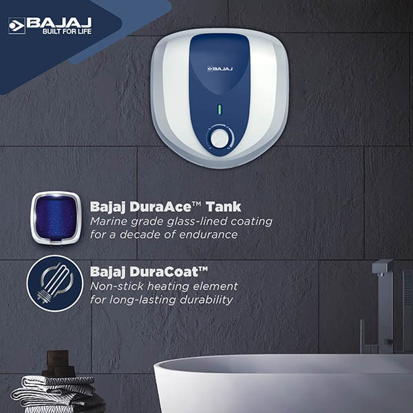 Buy Bajaj 25 L Armor Series Pentacle White & Blue Storage Water Heater Online - Vasanth and Co