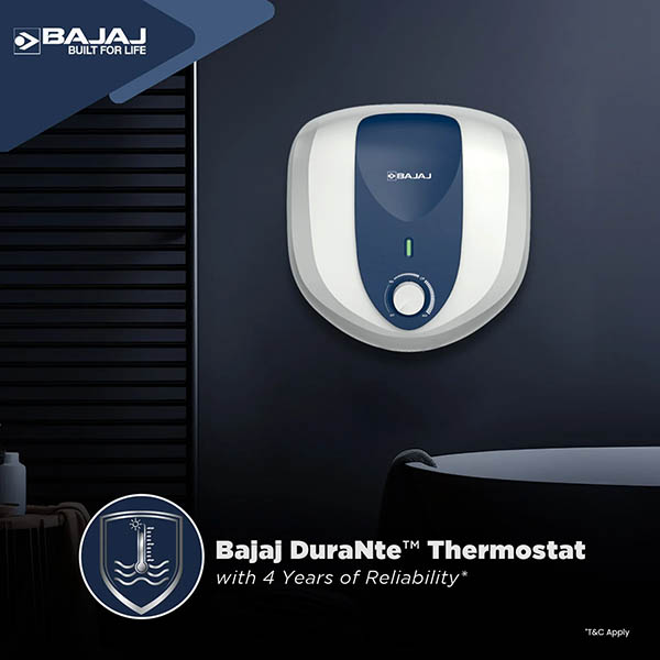 Buy Bajaj 25 L Armor Series Pentacle White & Blue Storage Water Heater Online - Vasanth and Co