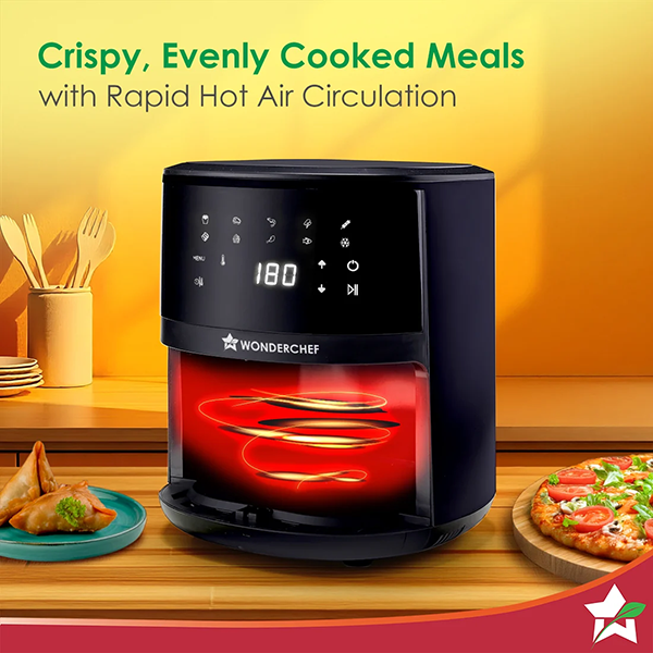 Buy Wonderchef 4.5L 1300W Neo Pro Black Digital Air Fryer - Vasanth and Co