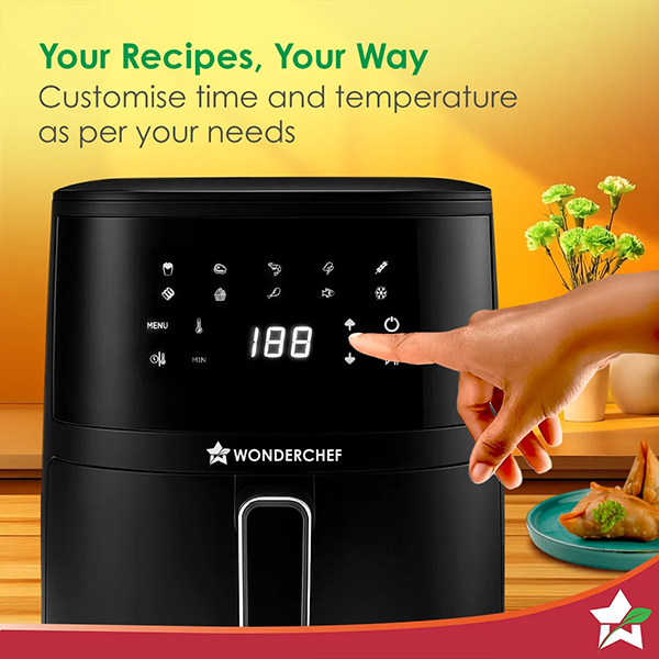 Buy Wonderchef 4.5L 1300W Neo Pro Black Digital Air Fryer - Vasanth and Co