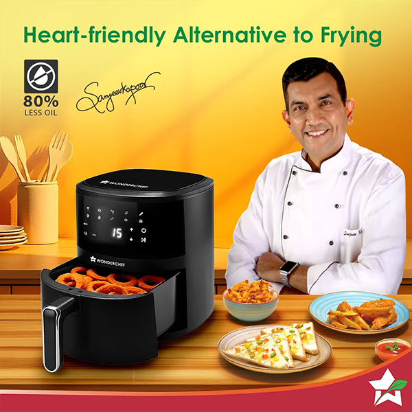 Buy Wonderchef 4.5L 1300W Neo Pro Black Digital Air Fryer - Vasanth and Co
