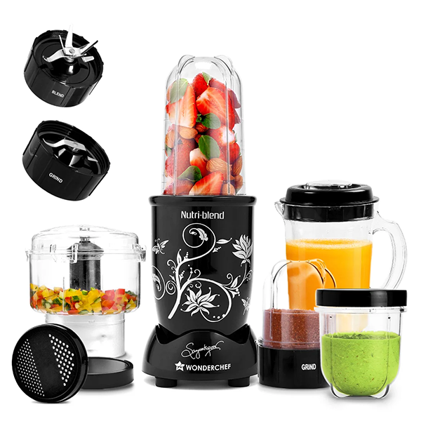 Buy Wonderchef 500W 4 Jars Nutri blend CKM Black Mixer Grinder & Chopper Online - Vasanth and Co