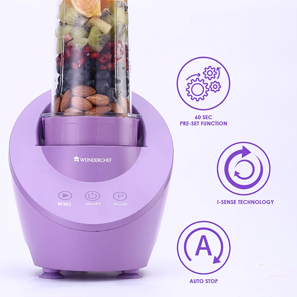 Buy Wonderchef 2 Jar Magneto Purple Blender Portable Online - Vasanth and Co