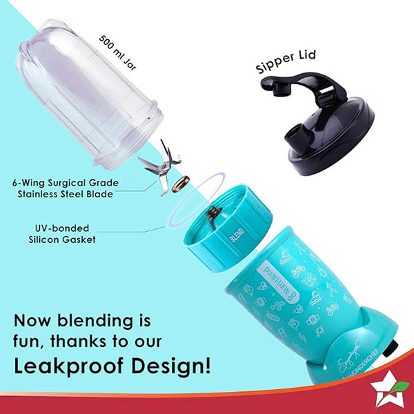Buy Wonderchef 400 Watts Nutri Blend Go Mint Blender Online - Vasanth and Co