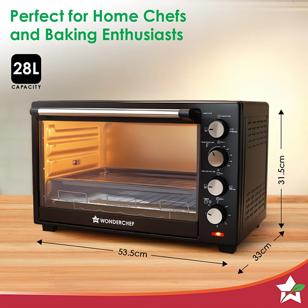 Buy Wonderchef 28 L Black Oven Toaster Griller Online - Vasanth and Co
