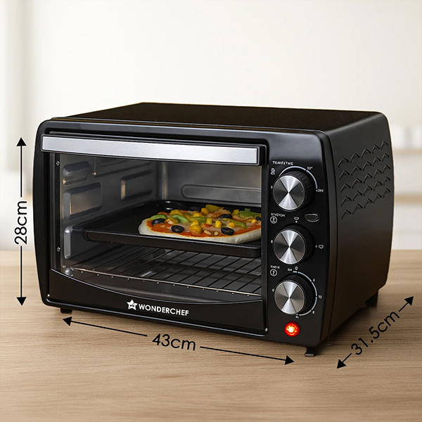 Buy Wonderchef 19 L Black Oven Toaster Griller Online - Vasanth and Co