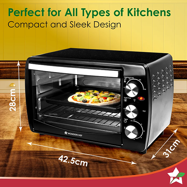 Buy Wonderchef 19 L Black Oven Toaster Griller Online - Vasanth and Co