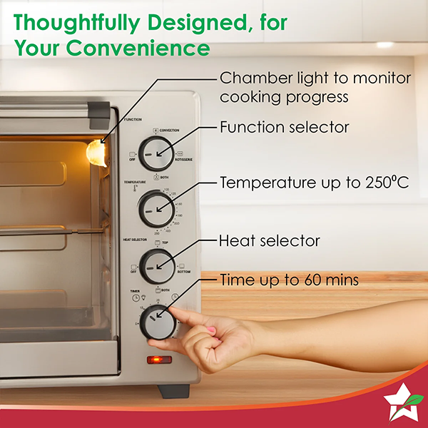Buy Wonderchef 60 L Stainless Steel Oven Toaster Griller Online - Vasanth and Co
