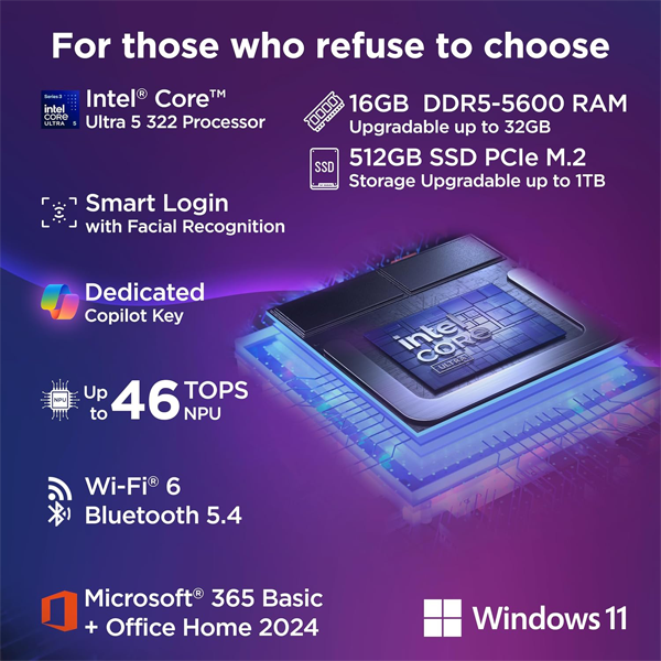 Buy Lenovo IdeaPad Slim 5 Intel Core Ultra 5 322 16GB RAM 512GB SSD 83S5005LIN Laptop Online - Vasanth and Co