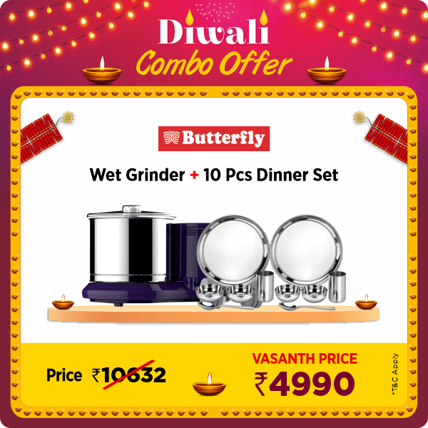 Buy Butterfly Bloom Plus Wet Grinder - Vasanth and Co