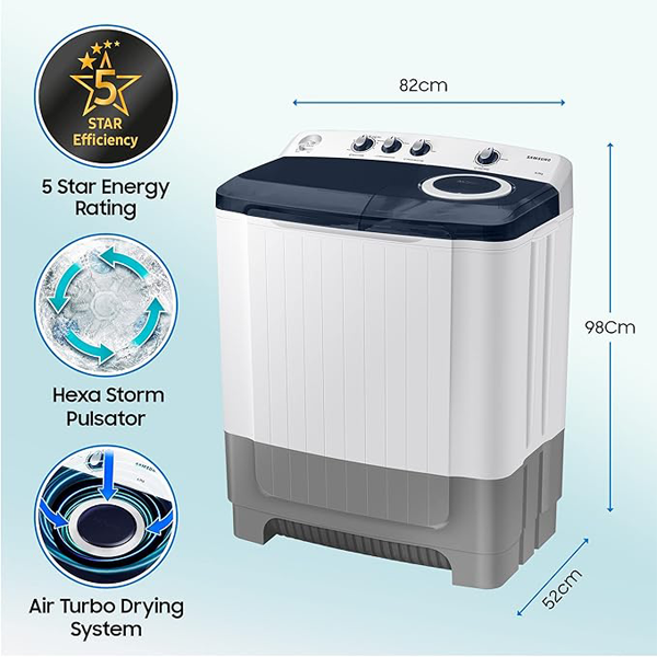 Buy Samsung 8 Kg Semi Automatic Top Loading Washing Machine (WT80R4200LG/TL) | Vasanth &amp; Co