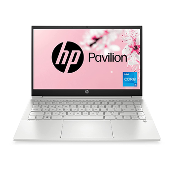 Buy HP Pavilion 14 12th Gen Intel Core i5-1235U 8GB RAM/512GB SSD 14 inch IPS FHD Laptop/Intel Iris Xe Graphics/Win 11/MSO 21/Backlit KB/MSO 2021/Natural Silver, Weight : 1.41Kg, No Bag, 14-dv2053TU Laptops | Vasanthandco